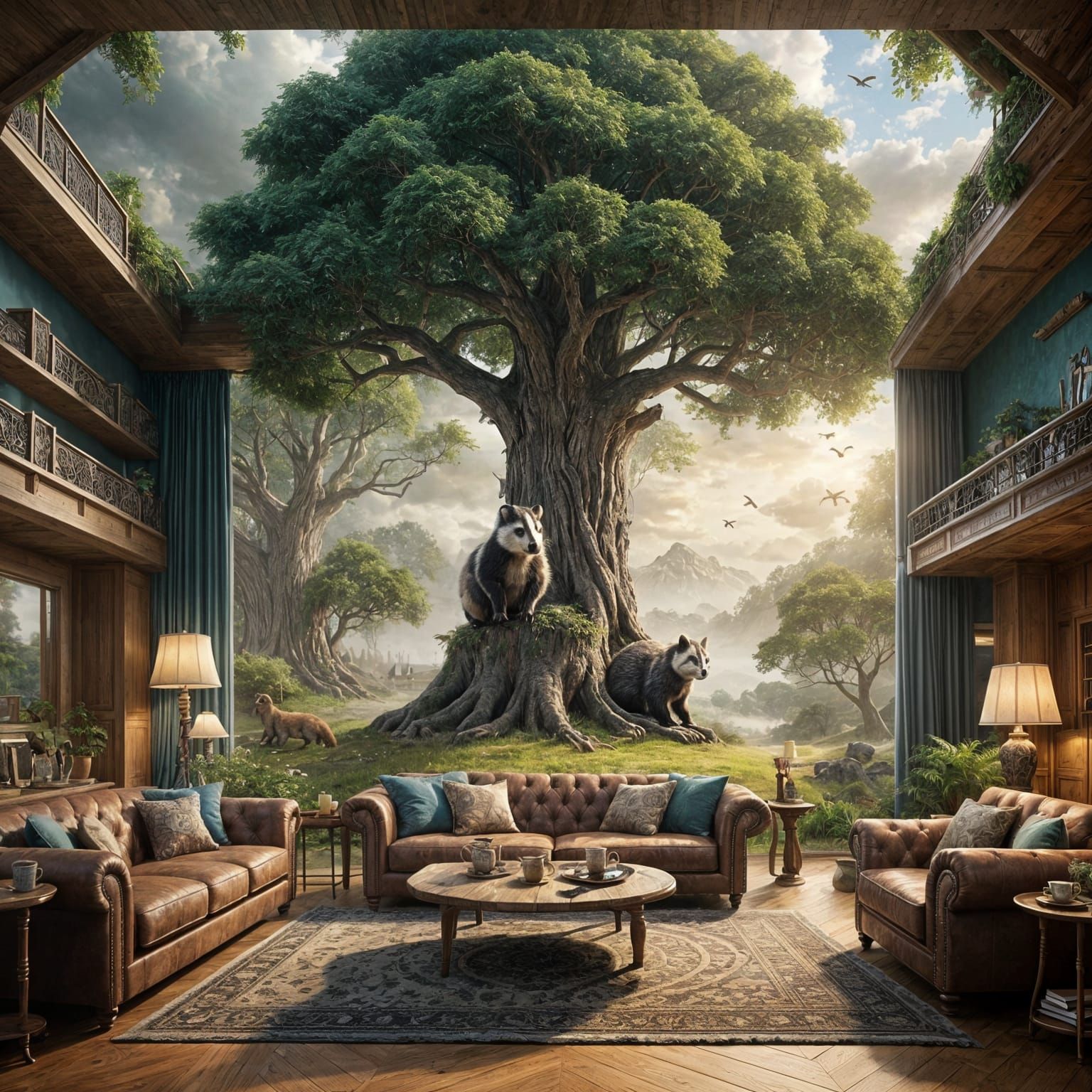 Tree Divides Realities: Modern and Narnian Worlds