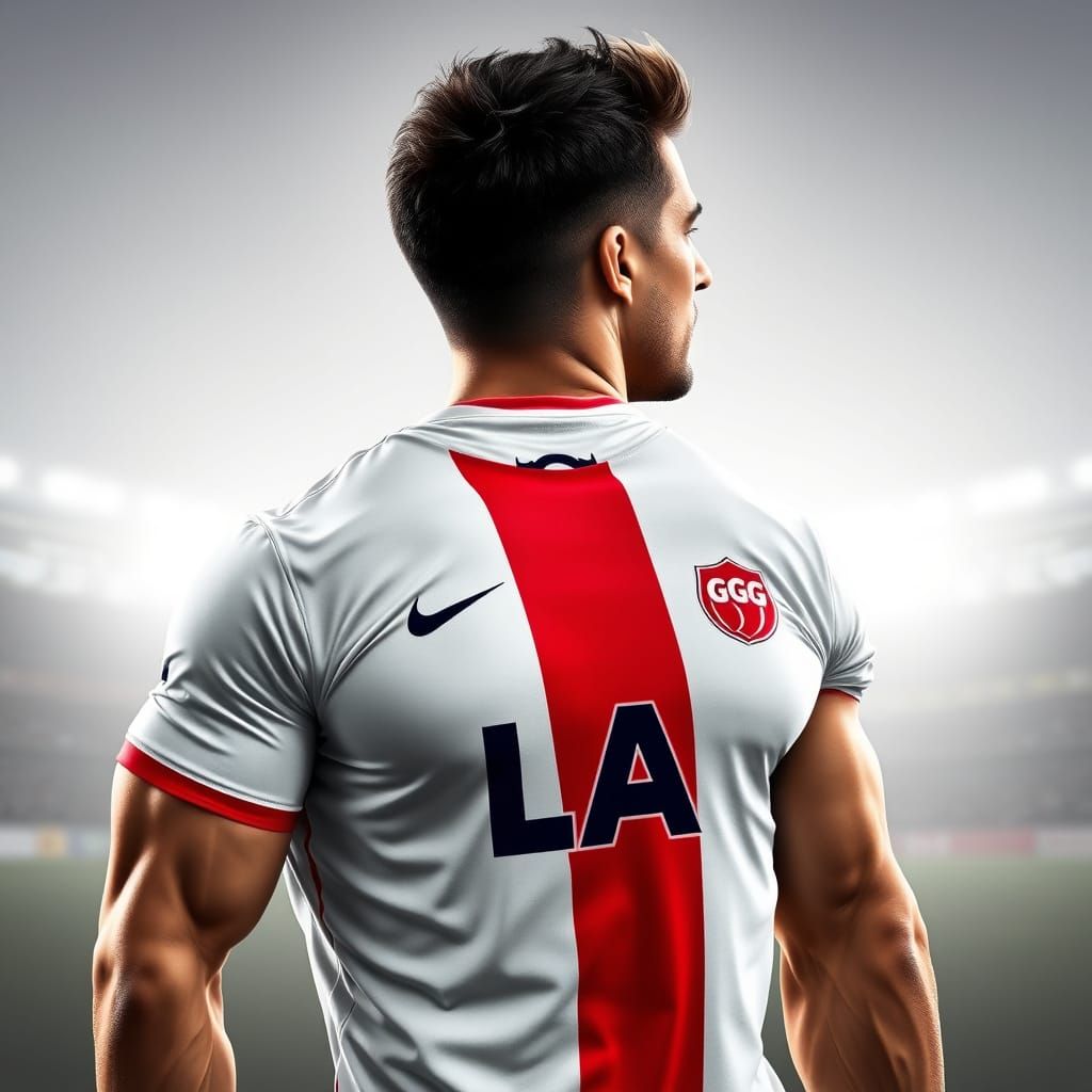 Peruvian Athlete with Flag in Futuristic Style