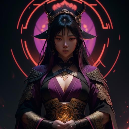 Yae Miko Dark Fantasy Art in 8k Resolution