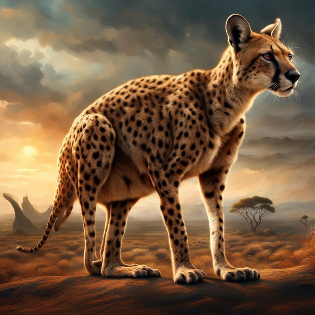 Epic Kangaroo Cheetah Digital Matte Painting
