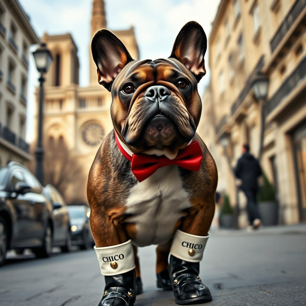 Chico the French Bulldog in Paris Film Still