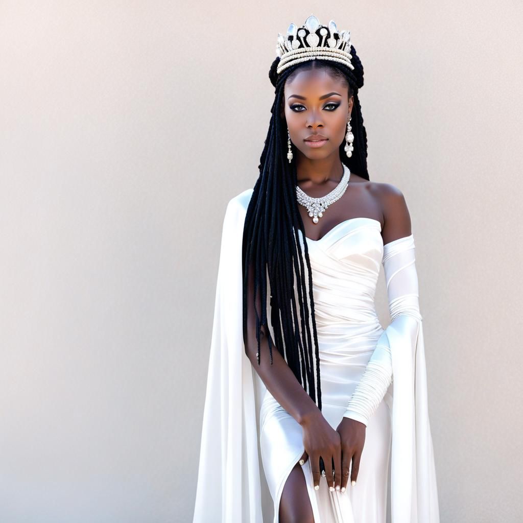 White Zircon Goddess in Haute Couture Gown