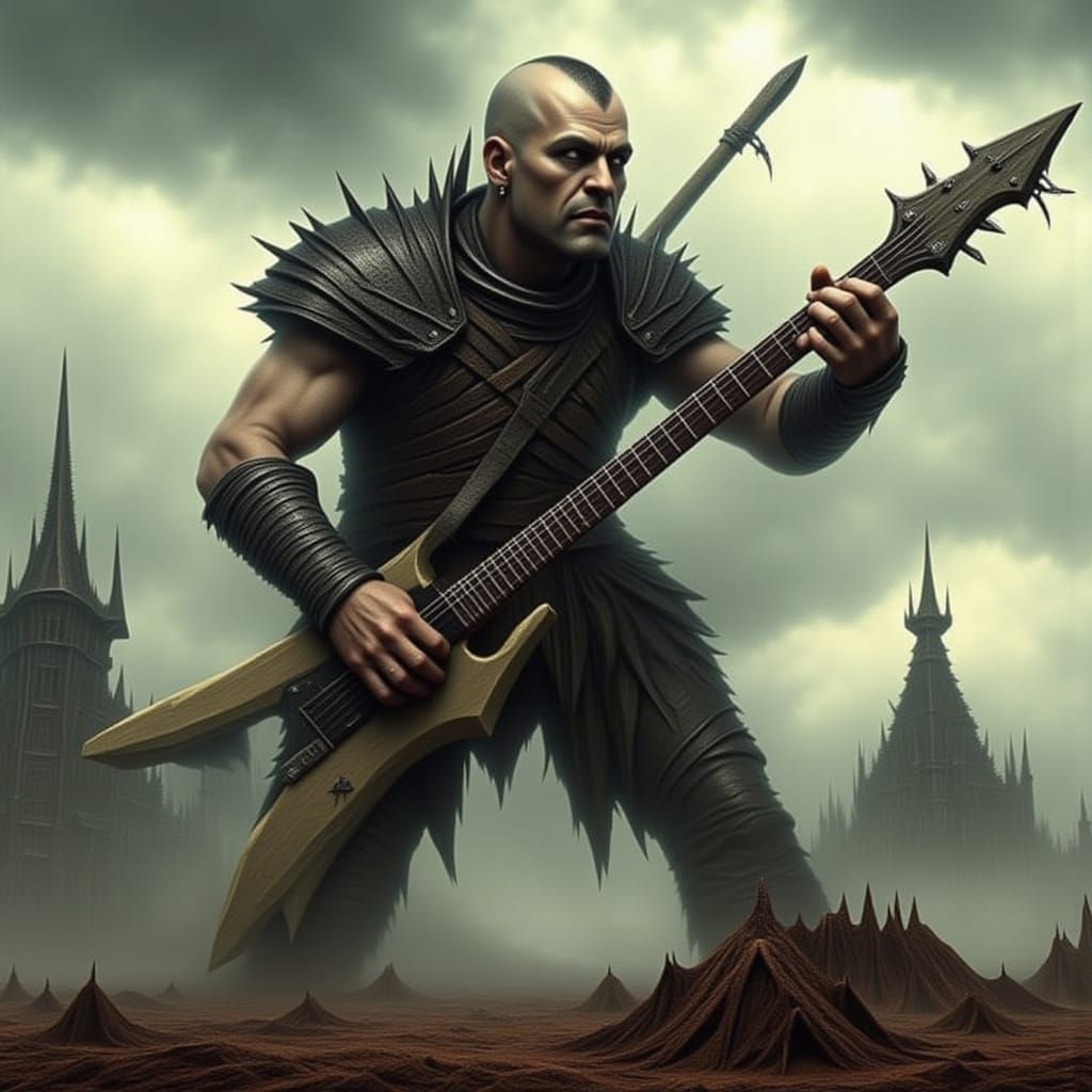 Giant Punk Rocker Plays for Tiny Village