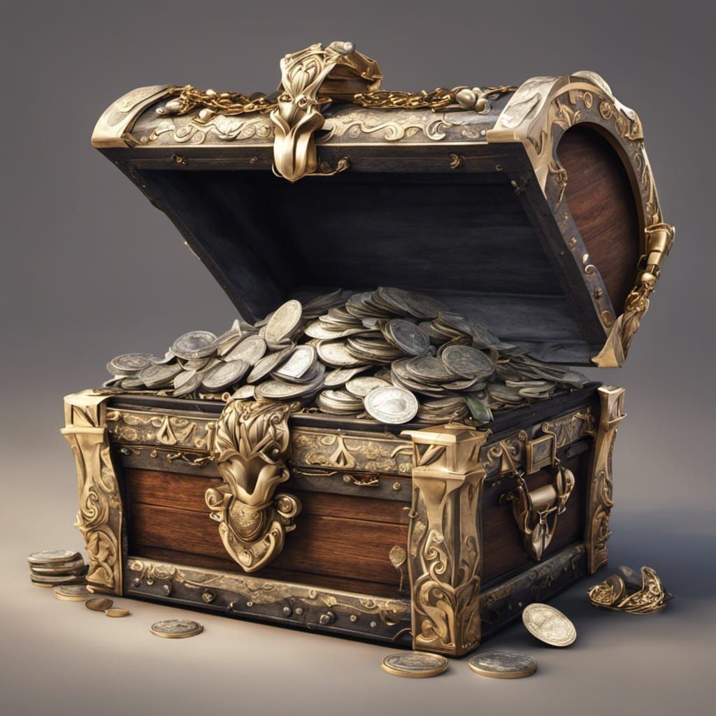 Fantasy Treasure Chest with Jewels and Mice