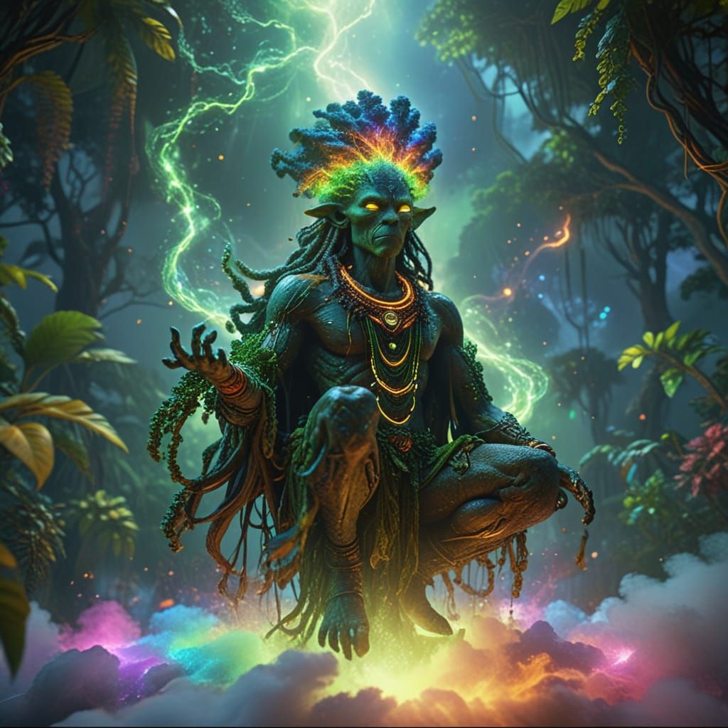 Psychedelic Alien Master in a Cosmic Jungle