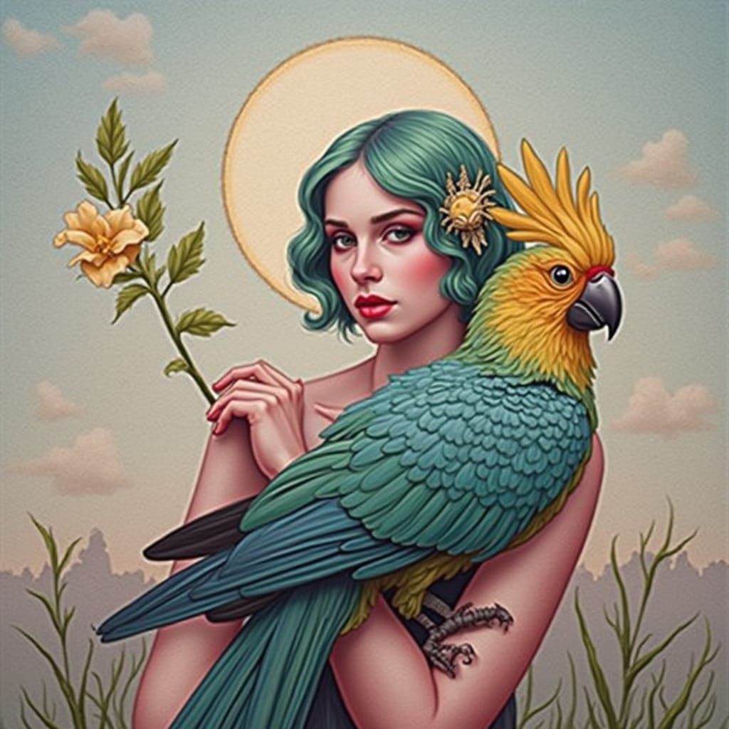 Surreal Mosaic of Life and Infinity in Hyperrealistic Style