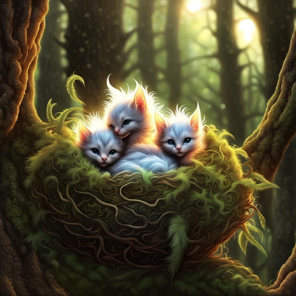 Dragon-Kitten Hybrids in Fractal Metallic Nest