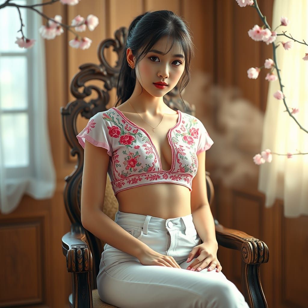 Hyperrealistic Portrait of a Woman in Pastels