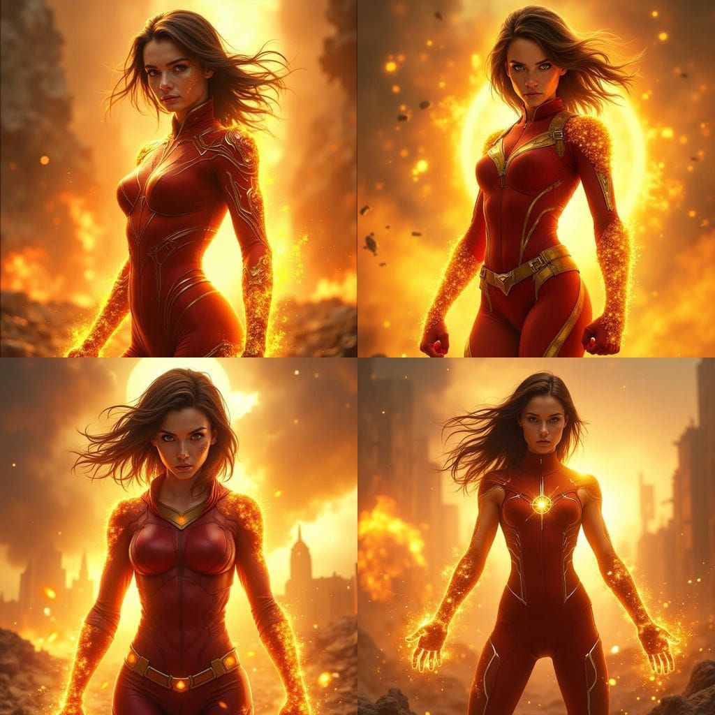 Dazzling Superheroine Captured in Cinematic Glory