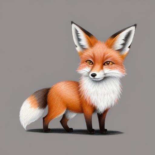 Pencil drawing of a fox