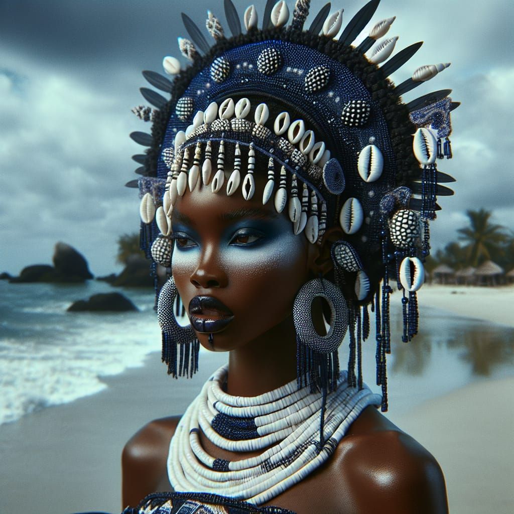 Yoruba Goddess Velekete: Digital Astral Concept Art