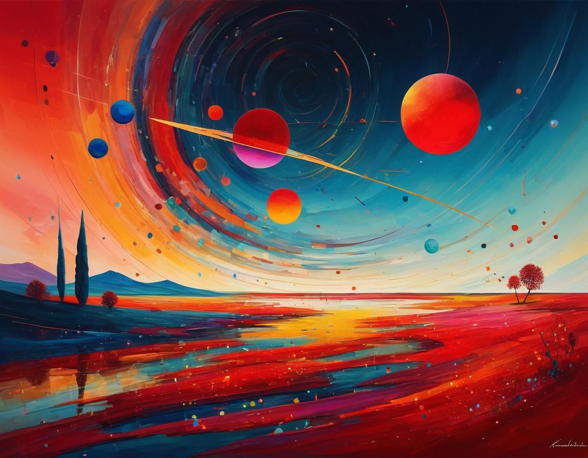 Ethereal Abstract Art with Glowing Sunset Colors