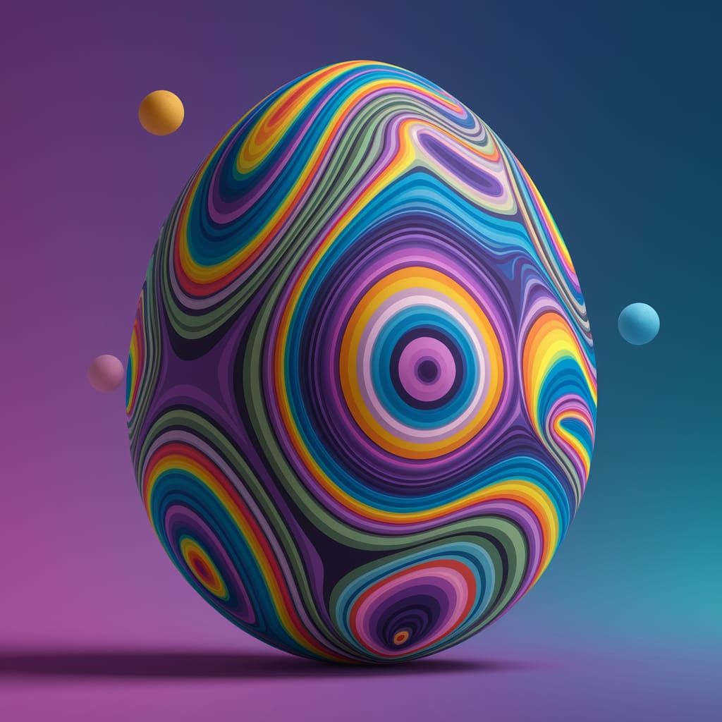 Vibrant Easter Eggs in Trippy 3D Stereogram