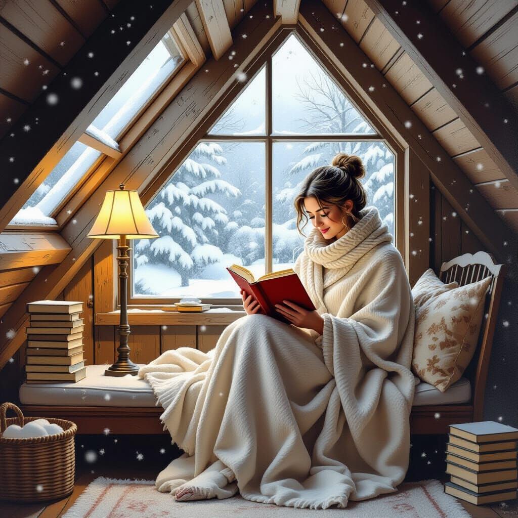 Cozy Attic Reading Nook in Storybook Style
