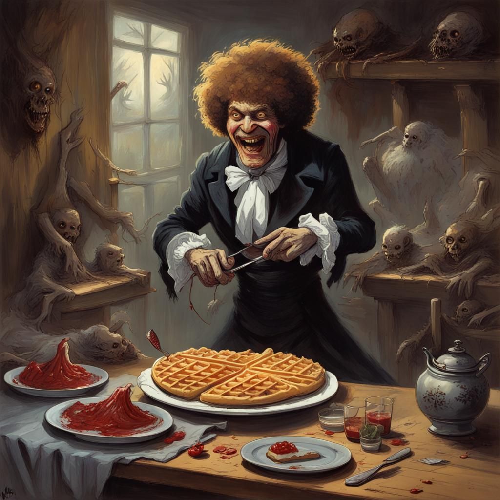 Goblin Queen Bob Ross in Bloody Waffle Horror