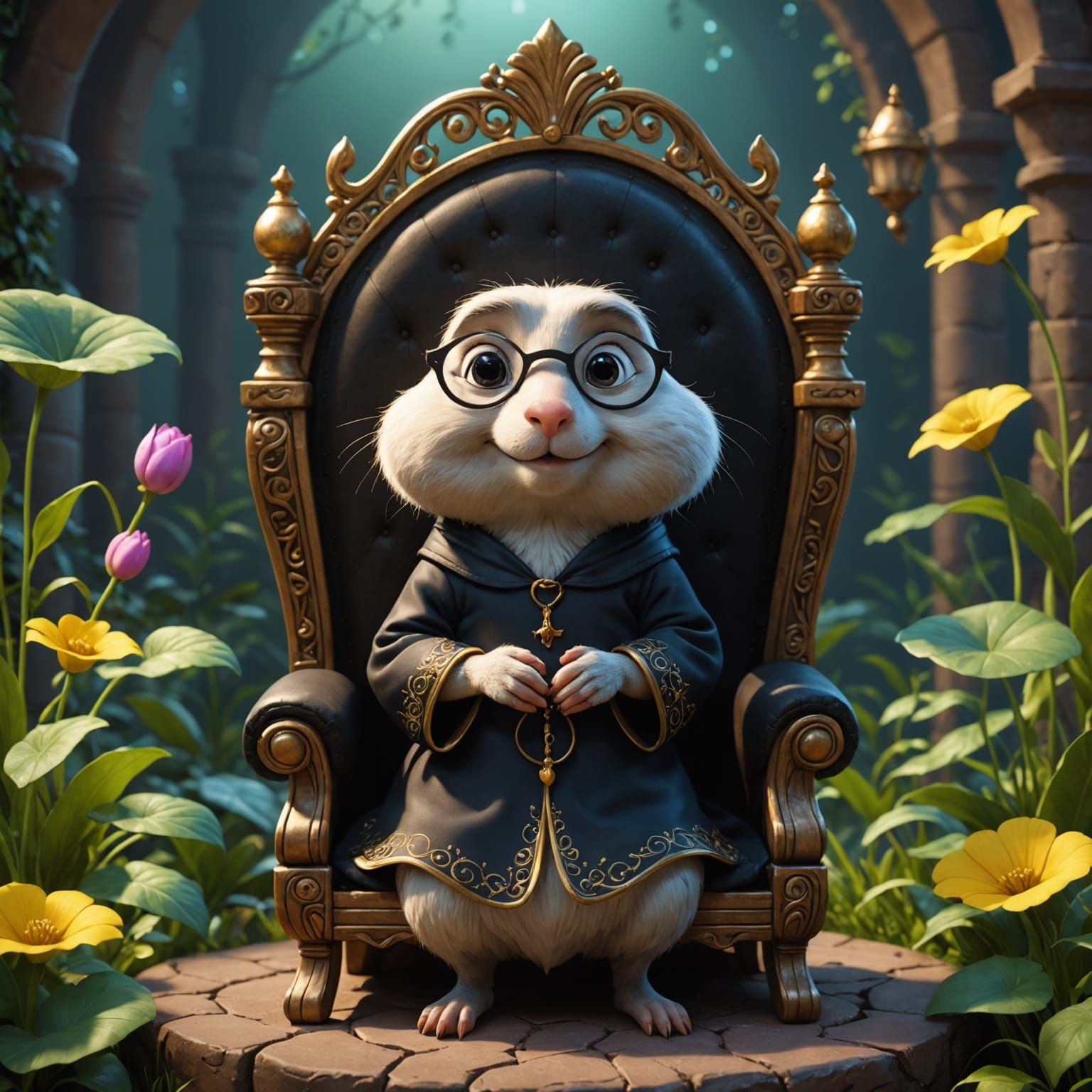 3D Illustration for the fairy tale "Thumbelina".