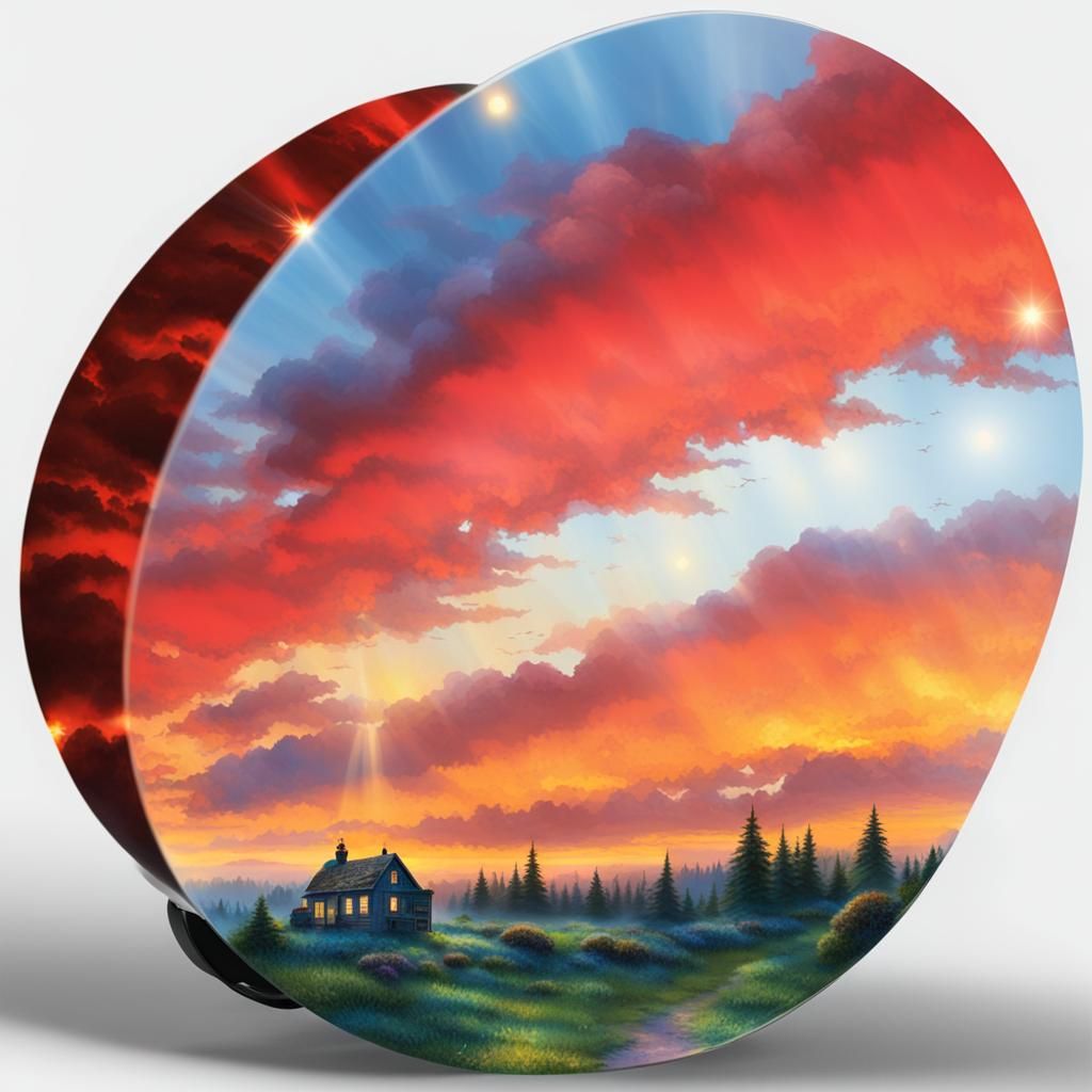 Mördermuschel Maxima with Lens Flare in Kinkade Style