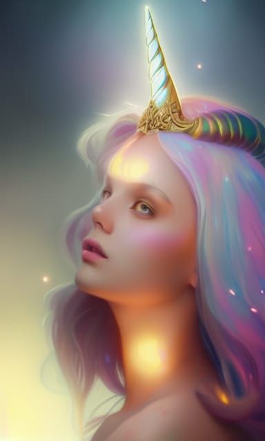 Magical Unicorn Princess Portrait in Artgerm Style