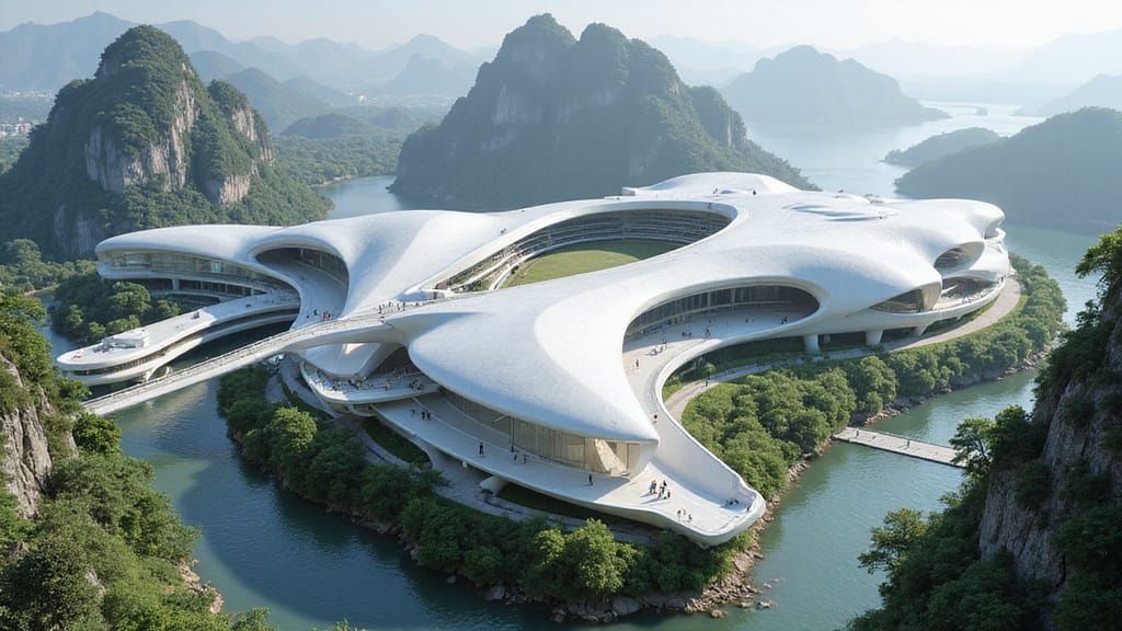 Futuristic Sports Complex in Guilin, China