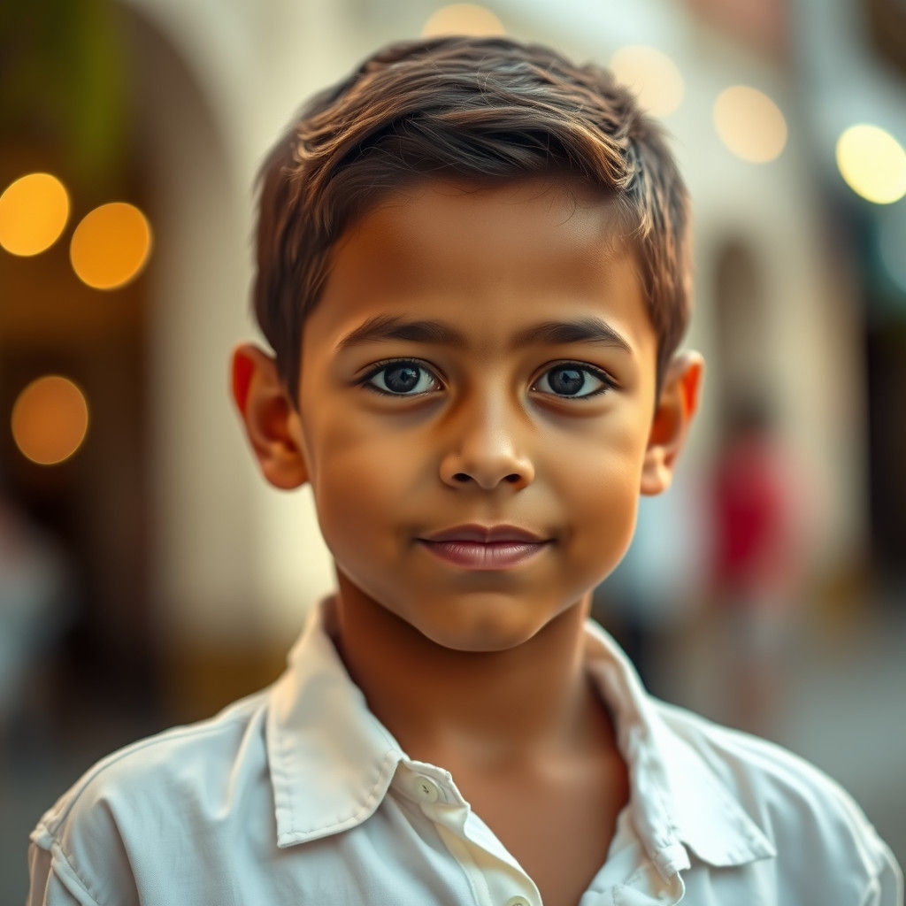 Ipanema Boy Portrait in Warm, Vibrant Colors