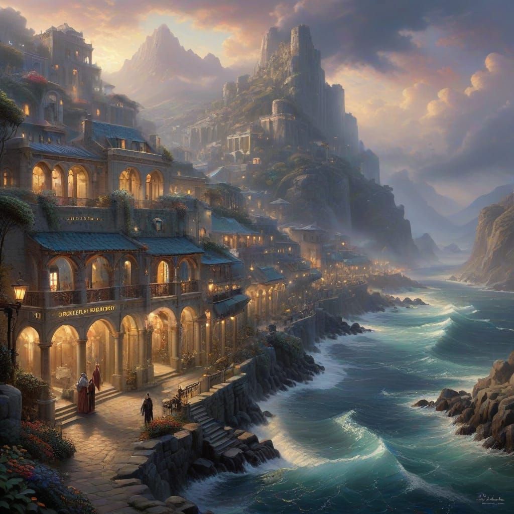 Ethereal Fantasy City on a Phoenician Coast