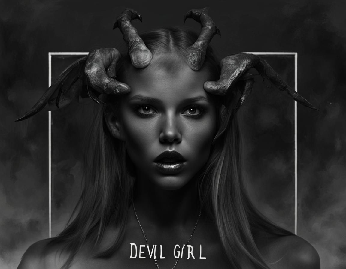 Stylized Devil Girl Character Illustration