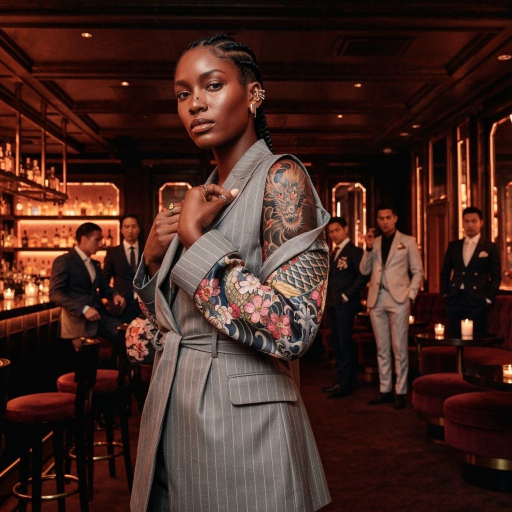 Black Woman In Yakuza Couture In Tokyo Club