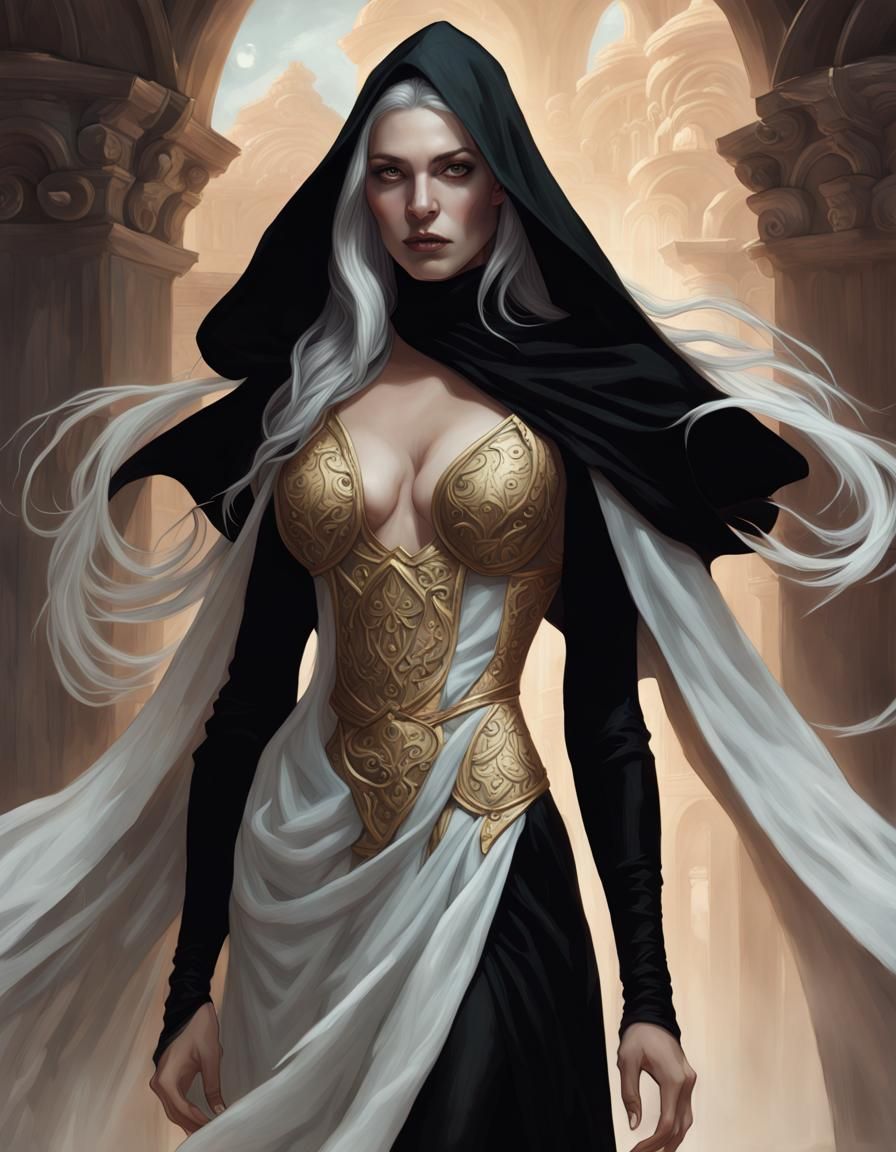 Archmage in Dark Religious Aesthetic, Hyperrealist Portrait