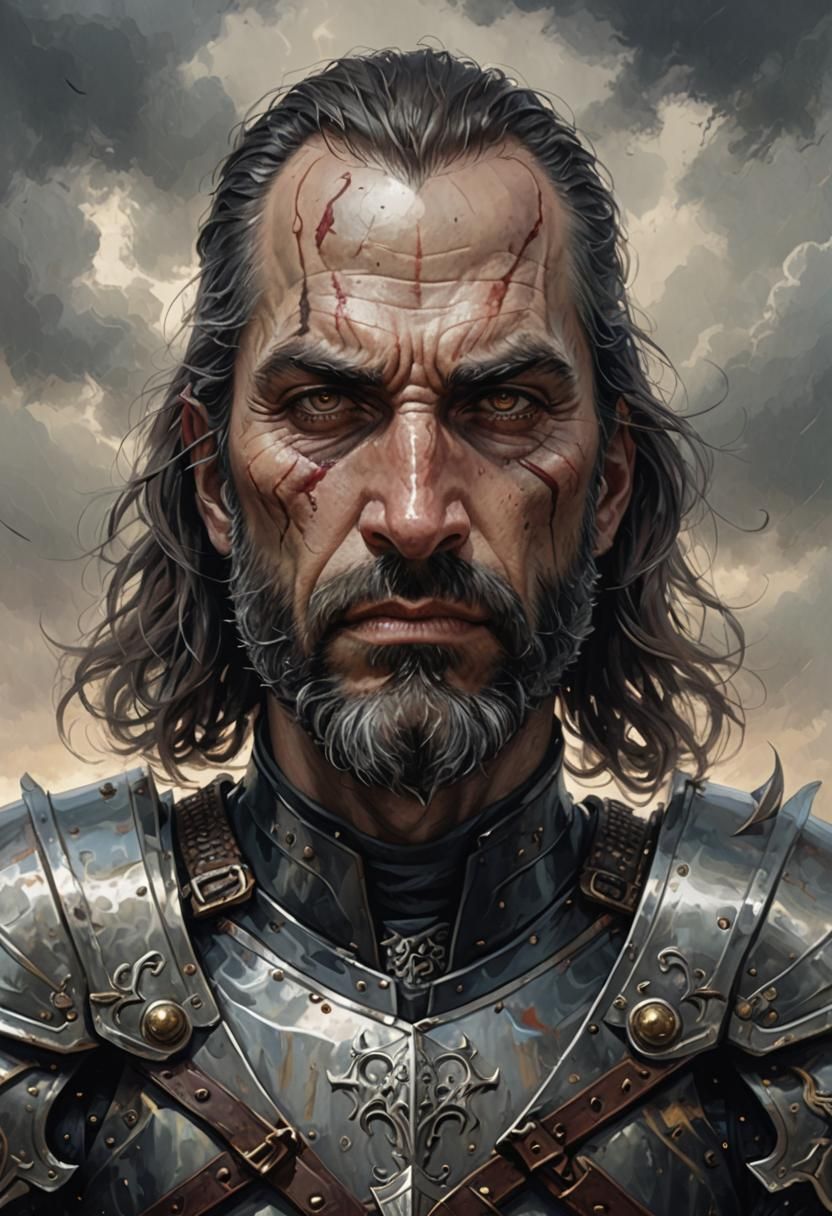 Gothic Fantasy Paladin Illustration in DnD Style