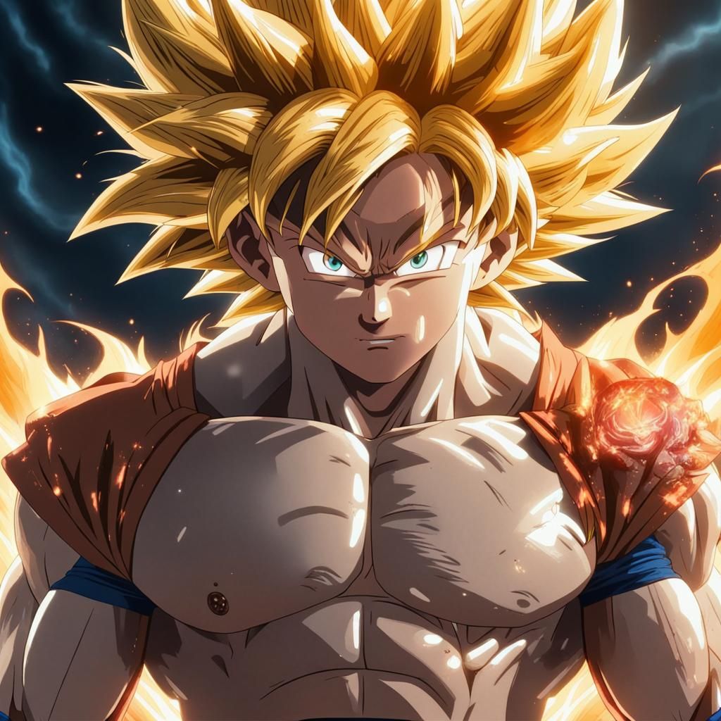 Goku Transforms to Super Saiyan 3 in 8k