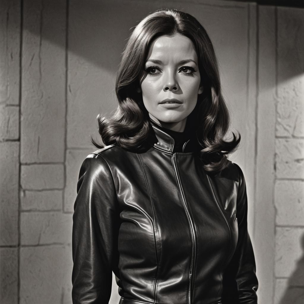 Emma Peel in Leather: A Cinematic 'Avengers' Still