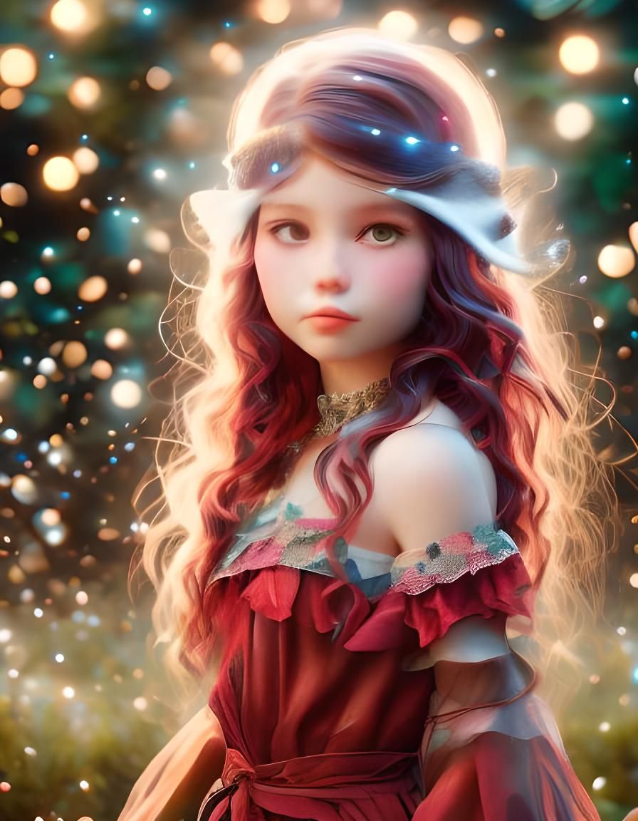 Neon Robotic Elf Portrait in 8K Resolution