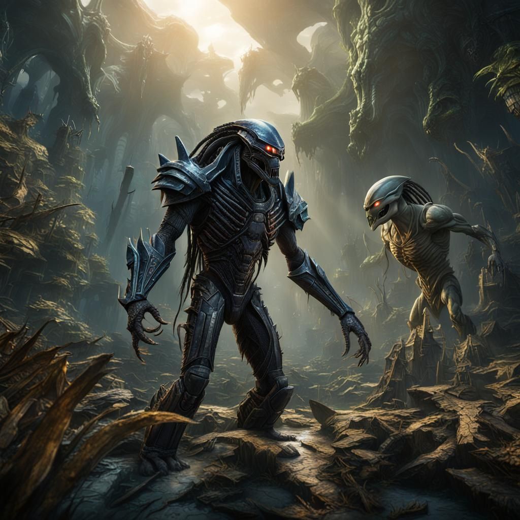 Alien vs Predator Detailed Matte Painting