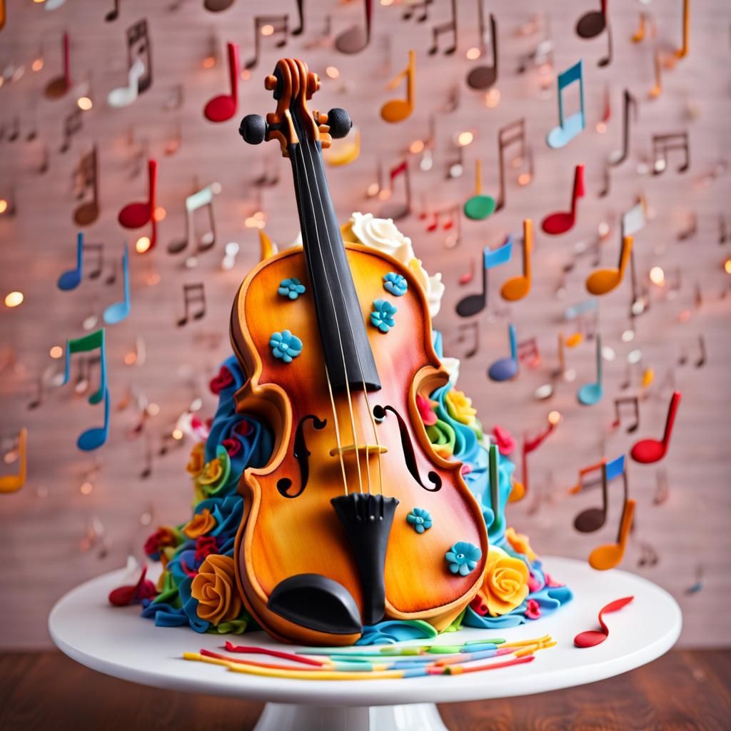 Violin Cake Sculpture