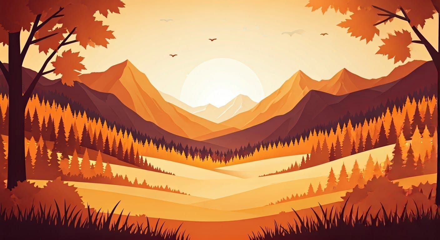 Papercraft Valley in Autumn Hues