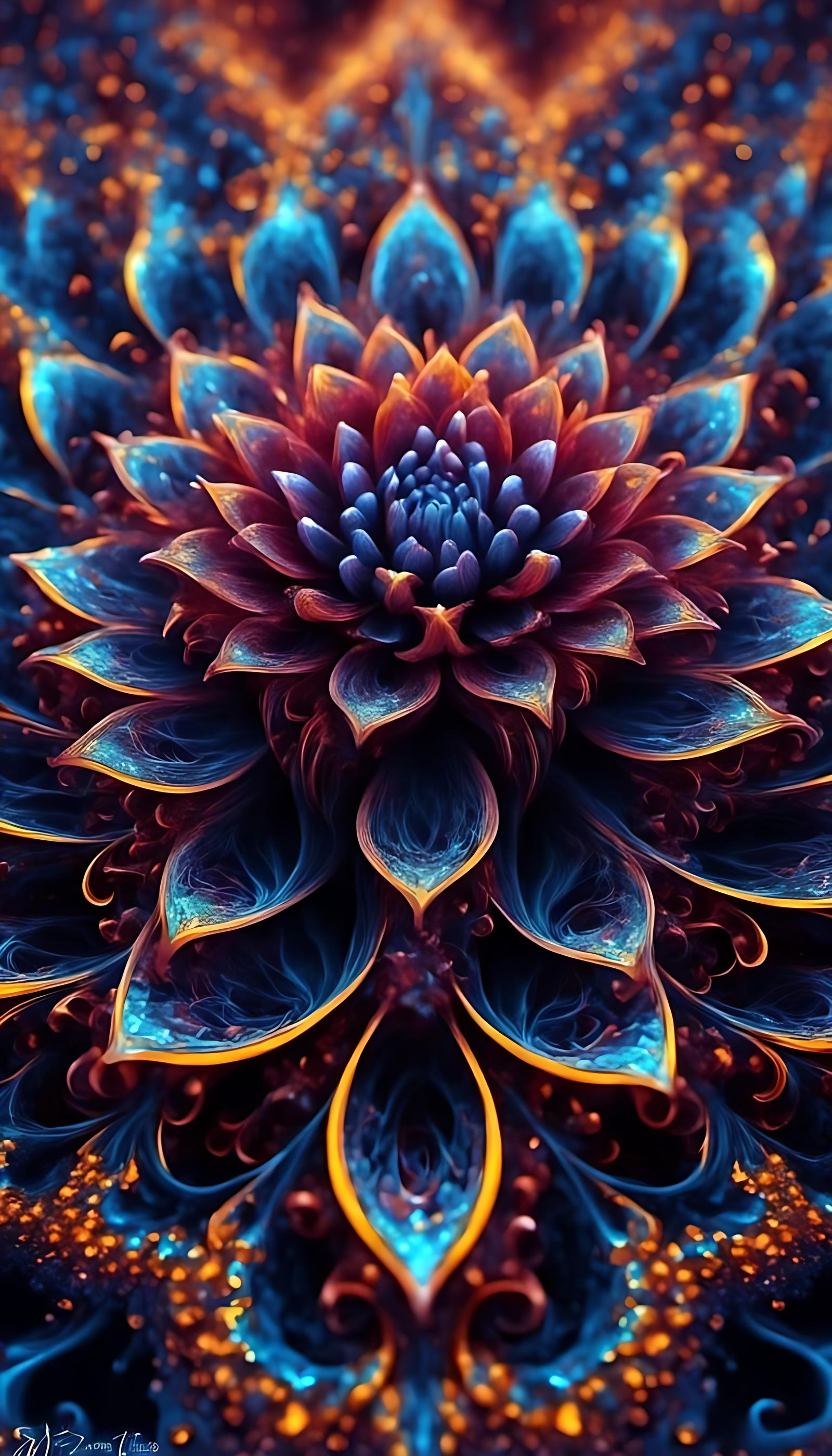 Psychedelic Lotus Flower with Sacred Geometry