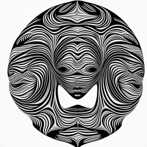 Abstract Woman in Vector Fractal Style
