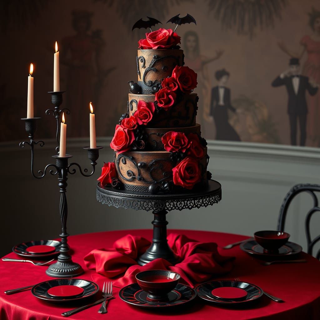 Gothic Love Cake in Burtonesque Style