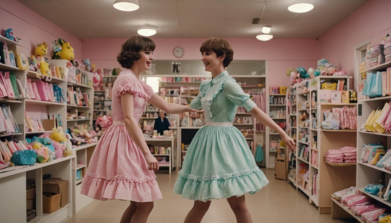 Elegant Crossdressing Couple Dance in a Dress Shop