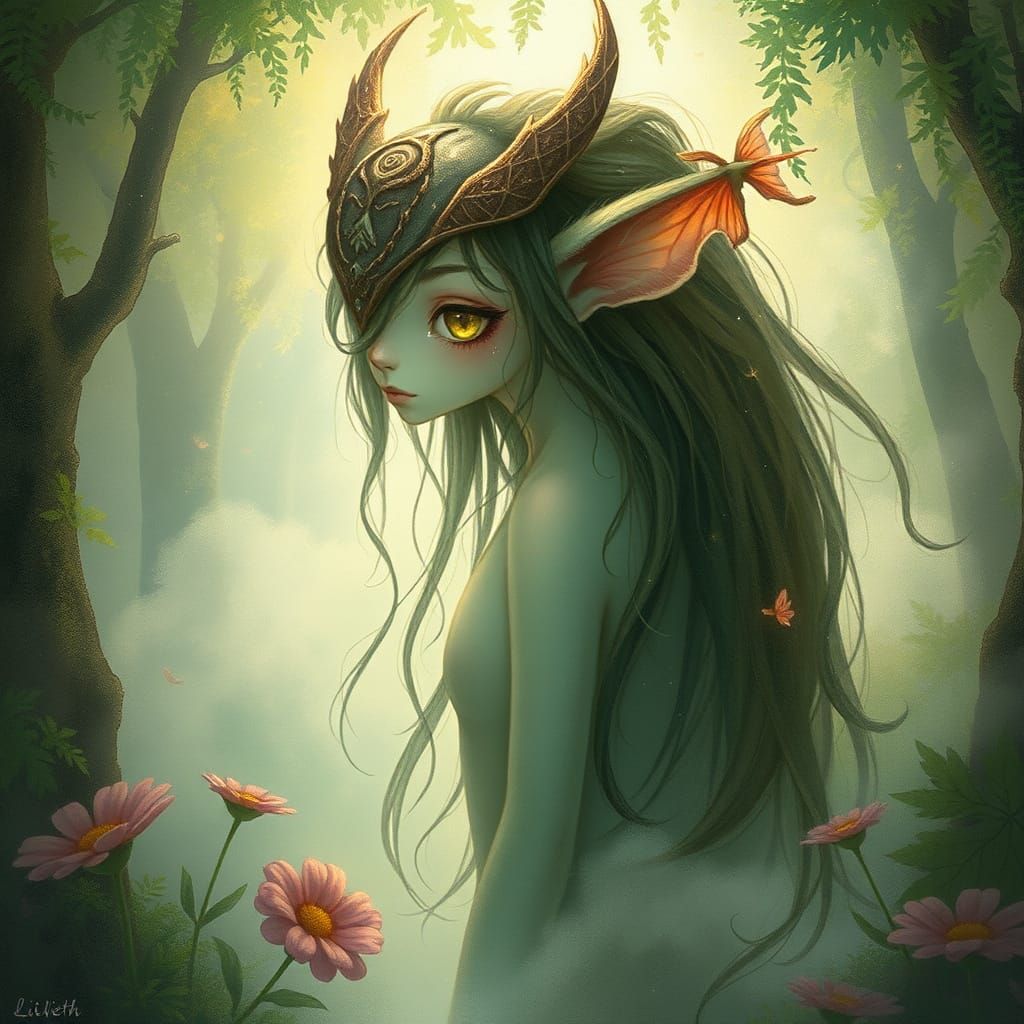 Ethereal Lilith in Dreamlike Forest