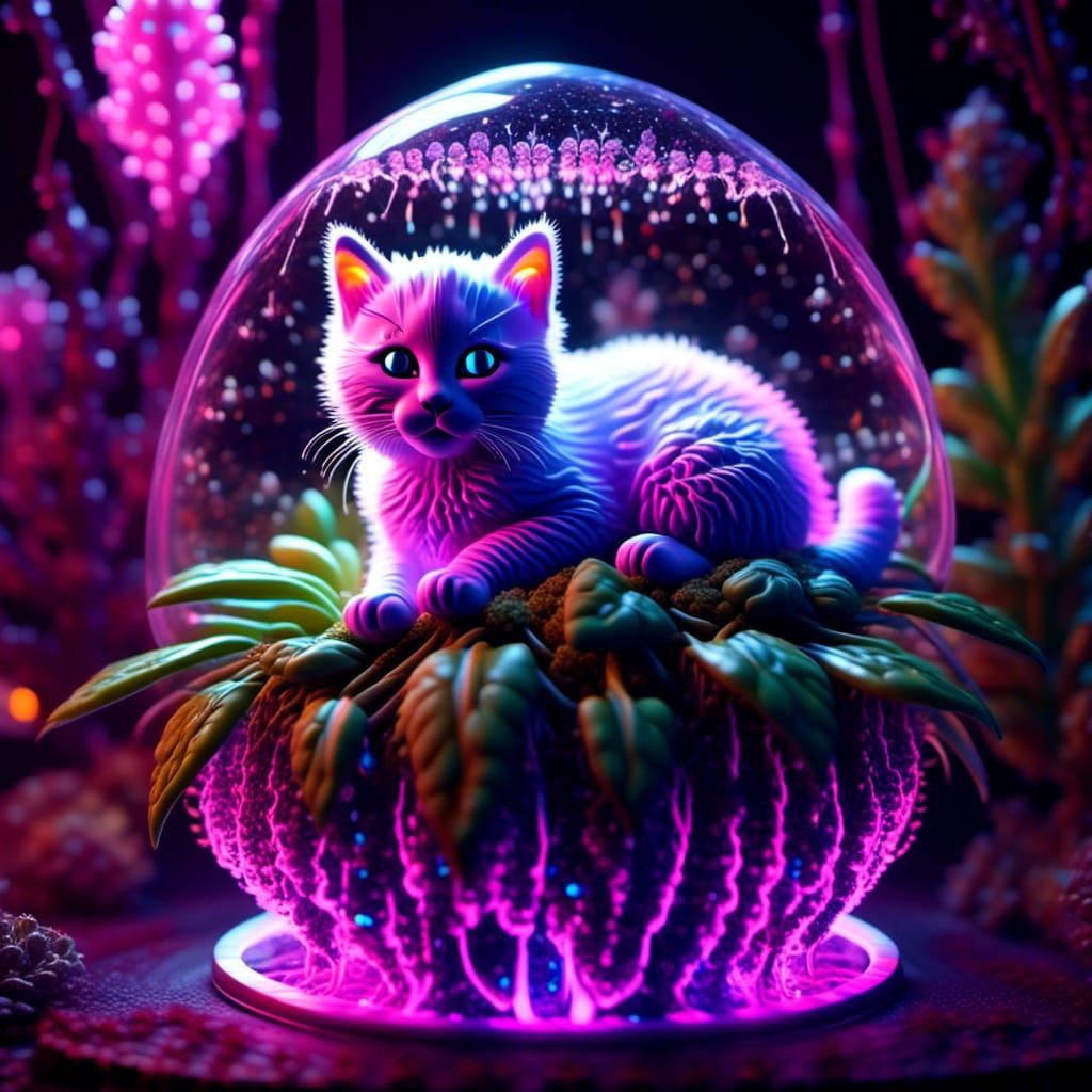 Magical Sci-Fi Plant Growing a Kitten