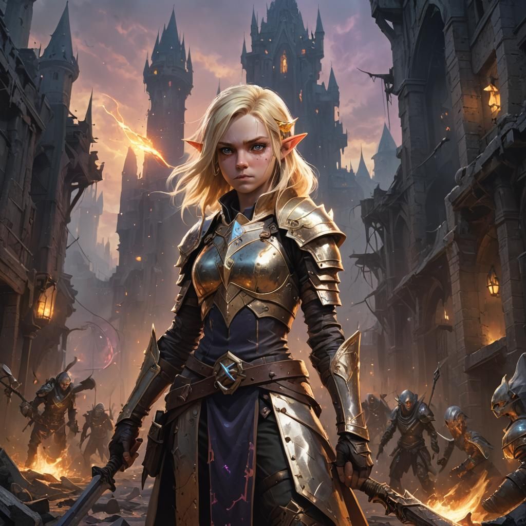 Halfling Hero in Ruined Cityscape: Concept Art