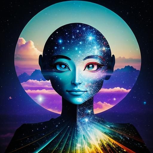 Surreal Double Exposure: Twilight Mindscape