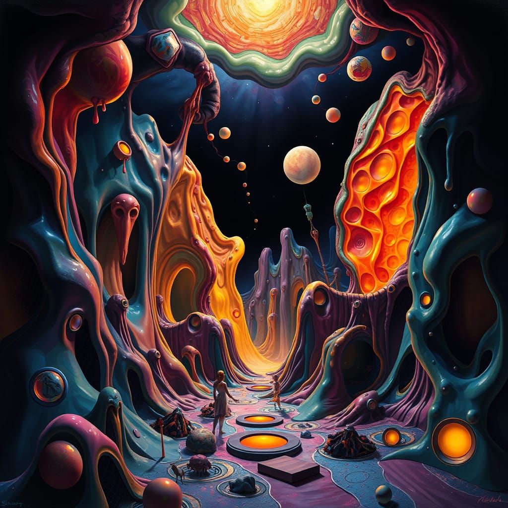 Surreal Dreamscape of Shifting Forms and Colors