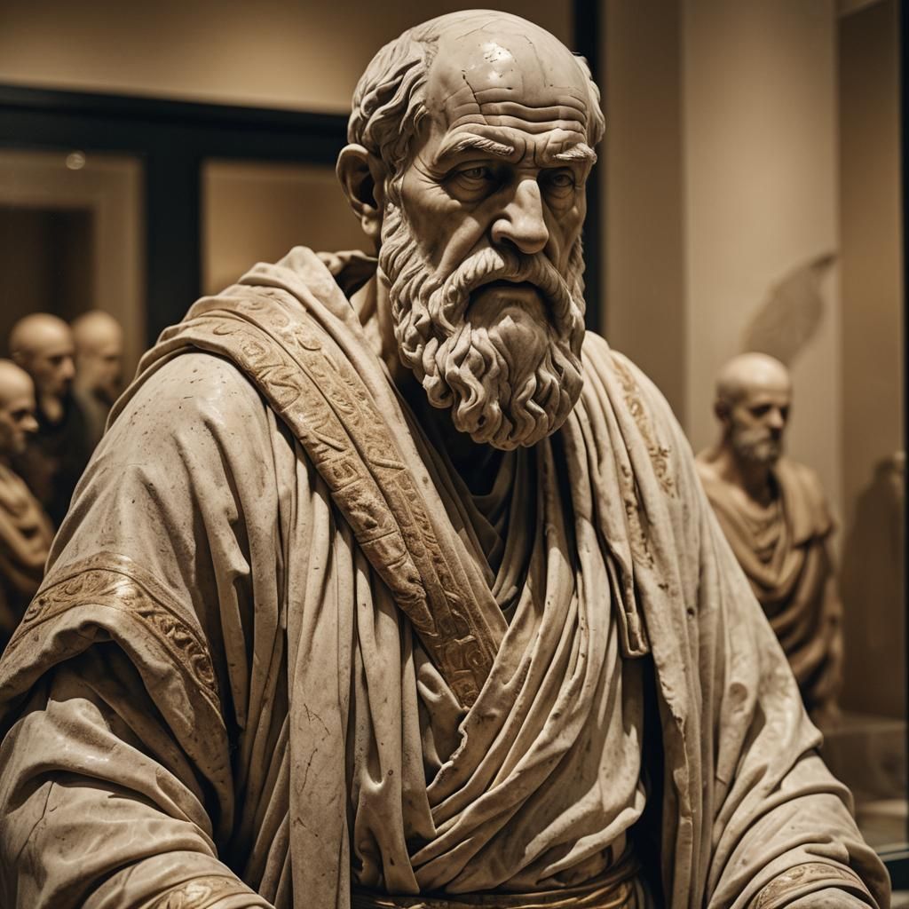 Ancient Greek Sculpture in Museum Display