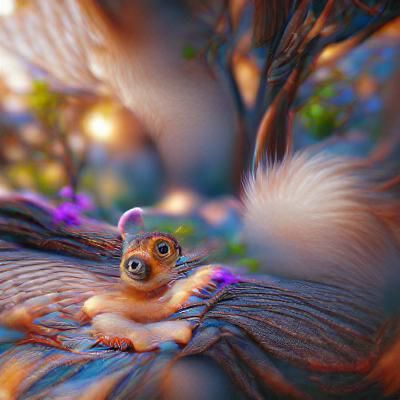 Cute Fantasy Squirrel with Big Eyes in 8K