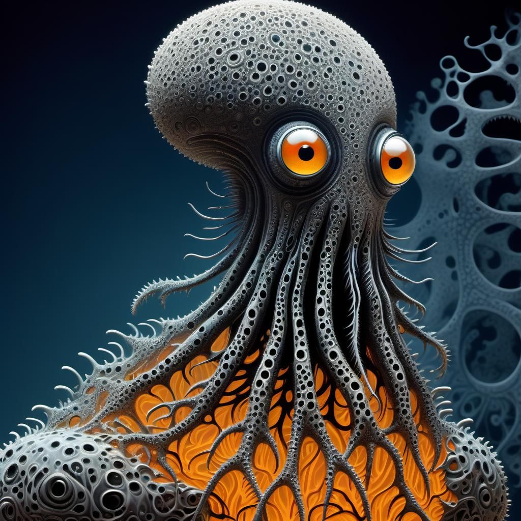 Eerie Biomorphic Ghosts in Grotesque Art Style