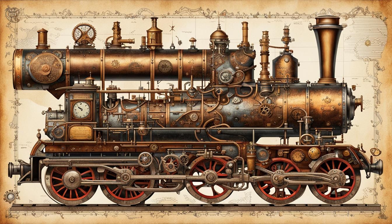 Inverted Planisphere: Steampunk Cartography in Pastel Colors