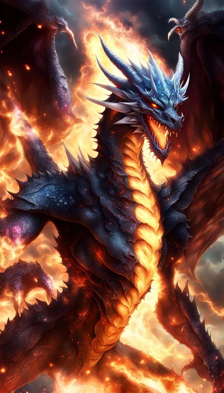 Anthropomorphic Bahamut Dragon with Energy Cannon