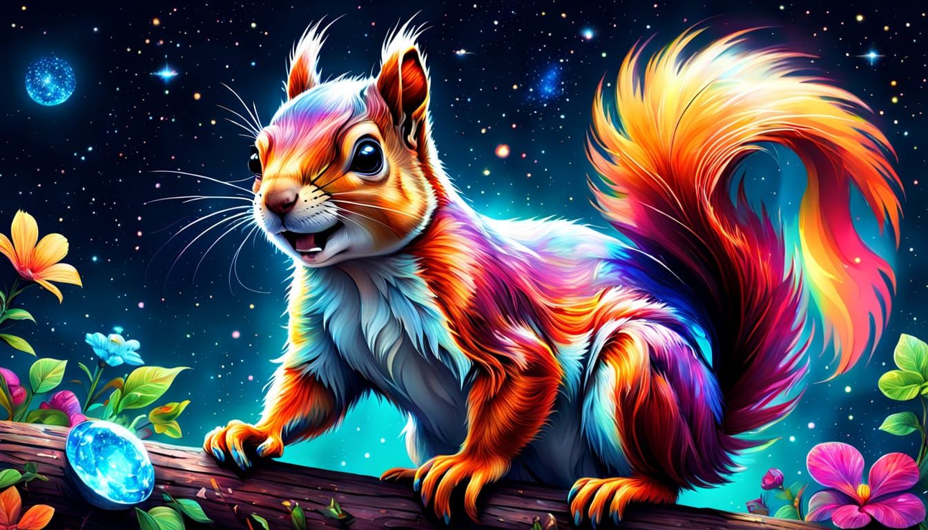 Astral Squirrel in Visionary Style